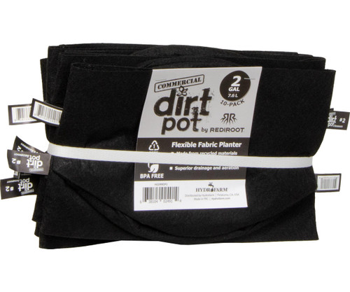 Hydrofarm HGDRRDP2 Commercial Dirt Pot by RediRoot #2, pack of 10 HGDRRDP2 or Dirt Pot