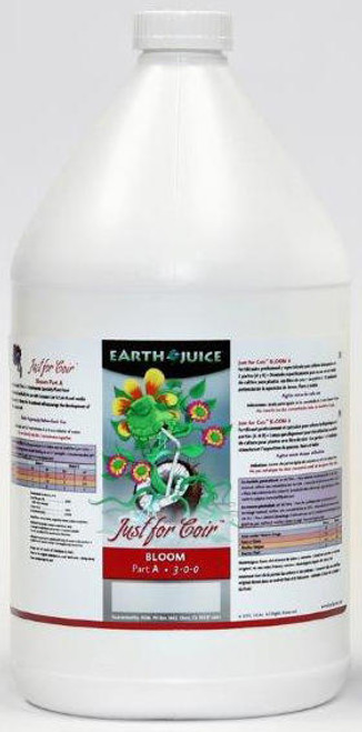 Hydrofarm HOH36943 Earth Juice Just For Coir, Bloom Part A, 1 gal HOH36943 or Hydro Organics / Earth Juice