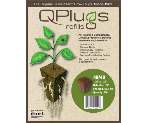 Hydrofarm IHQPC100 IHORT QPLUG Cubes, bag of 100 IHQPC100 or IHORT