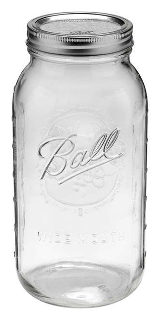 Hydrofarm JA10064 Ball Jar, 64 oz Half Gallon, Wide Mouth , Case of 6 JA10064 or Ball Jar