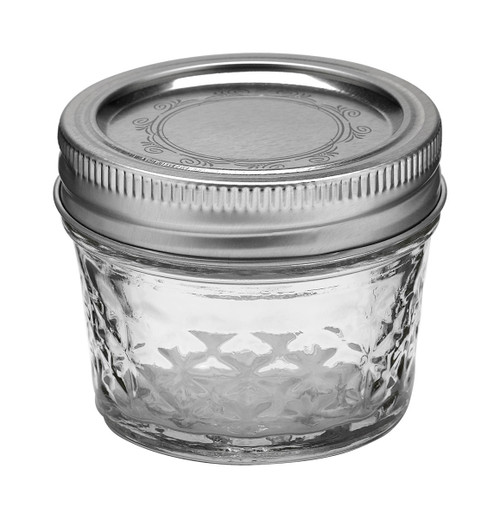 Hydrofarm JA40004 Ball Jar, 4 oz, Quilted Crystal, case of 12 JA40004 or Ball Jar