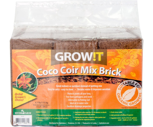Hydrofarm JSCPB GROWT Coco Coir Mix Brick, pack of 3 JSCPB or GROWT