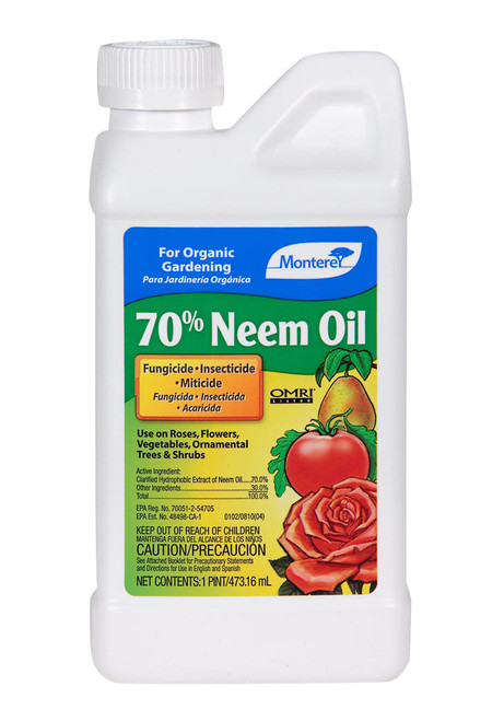 Hydrofarm MBR6127 Monterey 70percent Neem Oil, 1 pt, pack of 6 MBR6127 or Monterey Lawn and Garden Products