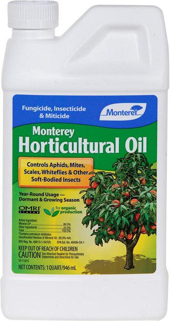 Hydrofarm MBR6299 Monterey Garden Horticultural Oil, 1 qt, pack of 6 MBR6299 or Monterey Lawn and Garden Products
