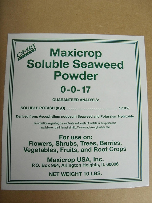 Hydrofarm MCSP10LB Maxicrop Soluble Seaweed Powder, 10 lbs MCSP10LB or MaxiCrop