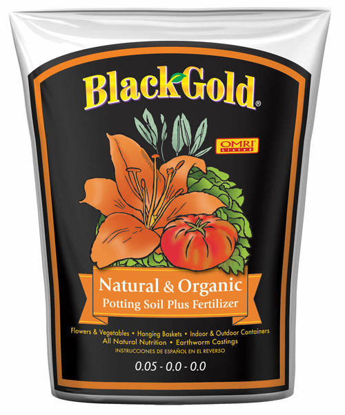 Hydrofarm SUGRBG2 Black Gold Natural and Organic Potting Soil Plus Fertilizer, 2 cu ft SUGRBG2 or Black Gold