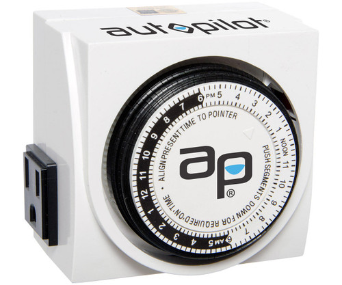Hydrofarm TM01015D Autopilot Dual-Outlet Analog Grounded Timer, 1725W, 15A, 15-Minute On/Off, 24 Hour TM01015D or Autopilot Hydrofarm TM01015D Autopilot Dual-Outlet Analog Grounded Timer, 1725W, 15A, 15-Minute On/Off, 24 Hour TM01015D or Autopilot