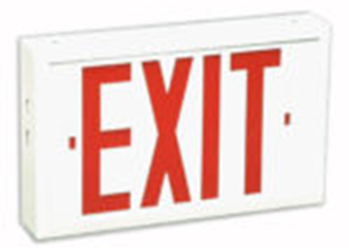 Big Beam Emergency Lighting XFL2RWWU Commercial Grade Steel Exit Signage XFL2RWWU Standard Steel Exit Sign, AC Only, Red Letters, Universal Stencil or XFL2RWWU or BIGBEAM