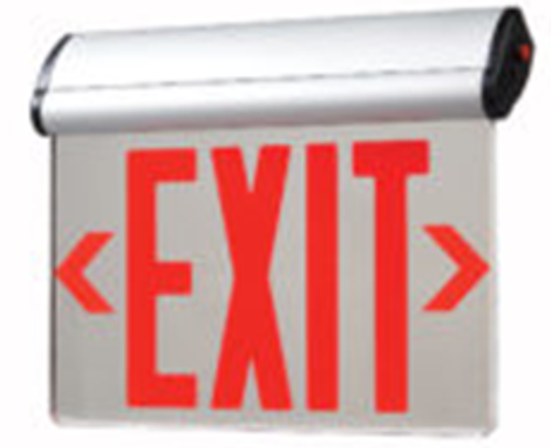 Big Beam Emergency Lighting ELITE2RAL Adjustable EDGE-LIT EXIT SIGNS Commodity Specification Grade, Swivel Adjustable ELITE2RAL Adjustable, Double Face, Battery Backup, Red Letters, Aluminim Housing, Surface Mount or ELITE2RAL or BIGBEAM