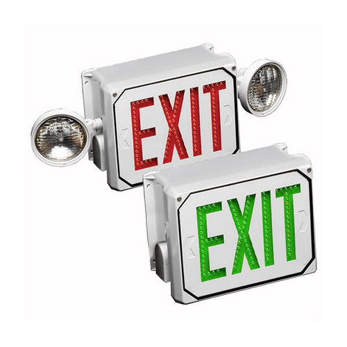 Big Beam Emergency Lighting E4XL1RW NEMA 4X EXIT SIGNS / All must be Single Face Made in USA E4XL1RW Battery Backup, Red Letters, White Panel or E4XL1RW or BIGBEAM