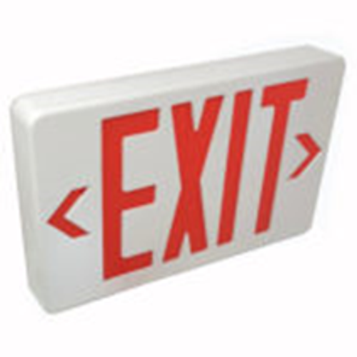 Big Beam Emergency Lighting XKL2RWWU Commercial Grade Plastic Exit Signage XKL2RWWU Thermoplastic, Universal Face, Red Letters, AC ONLY or XKL2RWWU or BIGBEAM