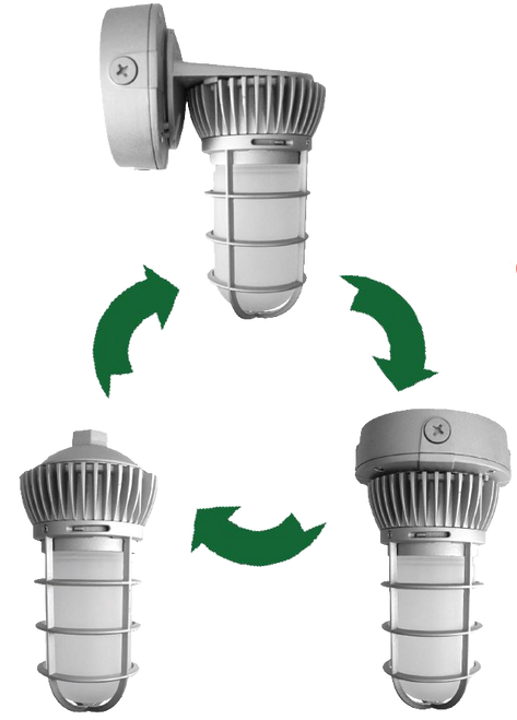 LED UNIVERSAL VAPOR LIGHTS Die-cast housing and silver powder coated finish   | VTU-20W-50K | Options Available:  | Westgate