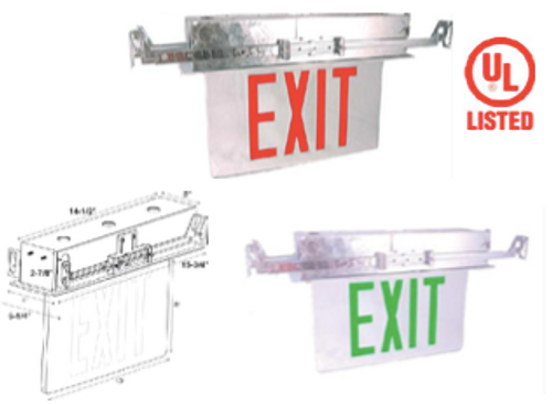 recessed edgelit LED EXIT SIGN   -   | XTR-1GCA-EM | Options Available:  | Westgate