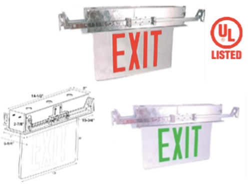 recessed edgelit LED EXIT SIGN   -   | XTR-1RCW-EM | Options Available:  | Westgate