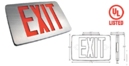 THIN DIECAST LED EXIT SIGN   -   | XD-TH-1GWWEM | Options Available:  | Westgate