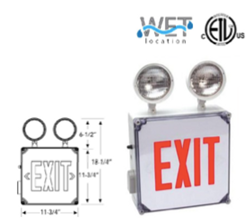 WET LOCATION COMBINATION EXIT SIGN & EMERGENCY   -   | XT-CWP-RG-EM | Options Available:  | Westgate