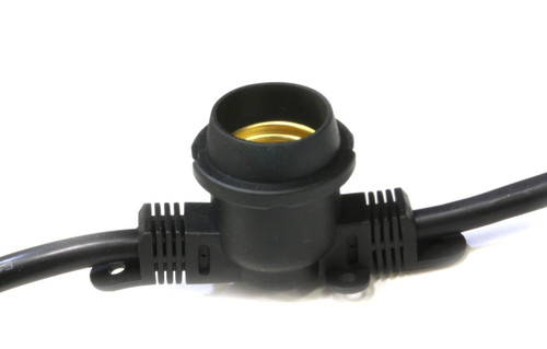 American Lighting LS-M-24-BK LS M 24 BK 330 LIGHT STRG,MED BASE,2 SCKT SP,14AWG SJTW BLACK WIRE,NON SUSPENDED SOCKET or 714176997254 or Available in E26, E17, and E12 base options, Formulated PVC sockets form a tight seal around bulbs to preclude the entrance of water and moisture