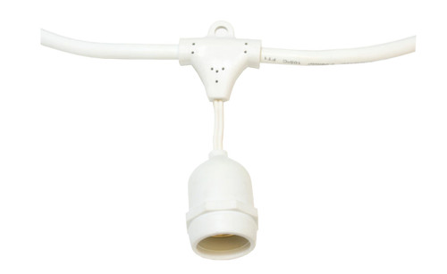 American Lighting LS-MS-24-WH LS MS 24 WH 330 LT STRG,MED BASE,2 SCKT SP,SUSPENDED SCKT,WHITE WIRE,14AWG SJTW WIRE or 714176997322 or Available in E26, E17, and E12 base options, Formulated PVC sockets form a tight seal around bulbs to preclude the entrance of water and moisture, 2
