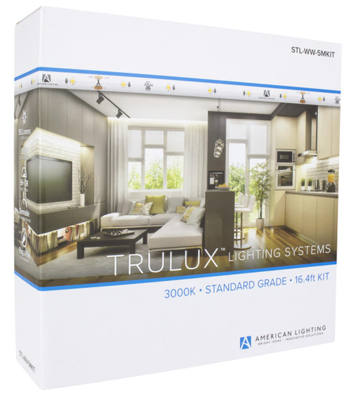 American Lighting STL-WW-5MKIT STL WW 5MKIT 16.4FT TRULUX KIT STANDARD 3000K, 2.7W PER FT, 24V,INCL WIRE, CONNECTIONS, DRIVE or 714176014227 or Ready to install kit with plug and play connection , Features handheld remote for easy on off operation with built in presets, Additional