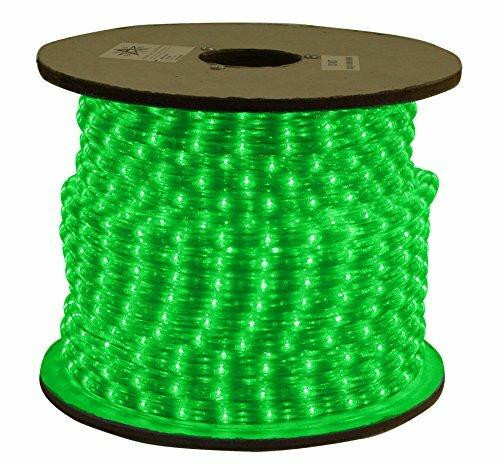 American Lighting ULRL-LED-GR-150 ULRL LED GR 150 1 2LED ROPE LT,150RL,120V,1SP VRT MT LED,UL,3 CUT,GREEN,INC 1 5 MOLDED PC ATT,50 CLIP or 714176997971 or Energy efficient Flexbrite consumes up to 1W per foot, Dimmable 5 100percent, 60,000 hours rated lifeor American Lighting