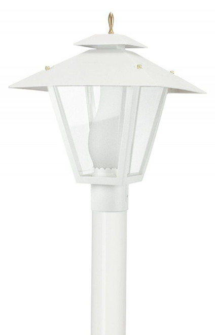 COLONIAL POST LANTERN - WHITE W/CLEAR LENS| Wave Lighting | 113