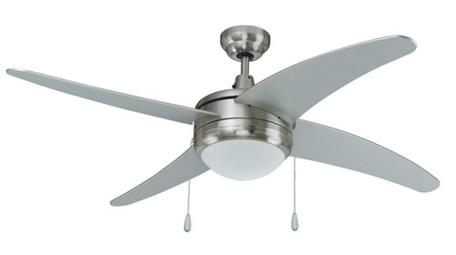 RP LightingFans 1007BN-E26-L Europa I Brushed Nickel Ceiling Fan 50 inch Sweep - 1007BN-E26-L