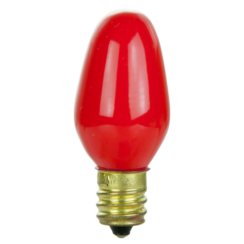 Sunlite 01275-SU 7W C7 Red Colored Night Light Bulb - Pack of 25