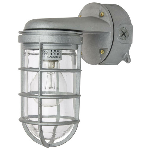 Sunlite 04902-SU Sunlite Wall Mount Vaporproof Industrial Fixture, Metallic Finish, Clear Lens, Aluminum wires