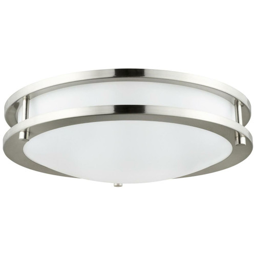 Sunlite 88315-SU Sunlite 88315-SU LED Flush Mount Double Band Ceiling Fixture, 15 Watt, Dimmable, Brushed Nickel Finish, 12-Inch 40K - Cool White