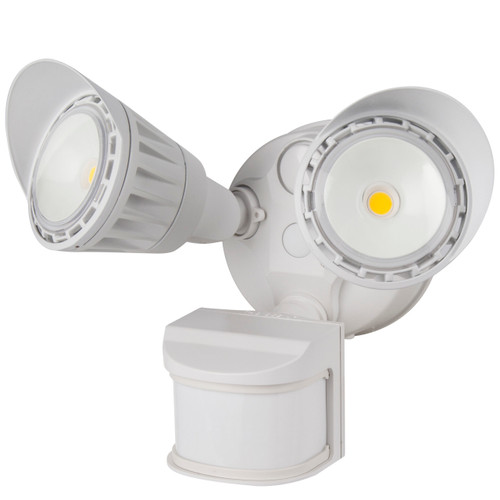 Sunlite 88918-SU LED Dual Head Outdoor Security Light with Motion Sensor and Photocell, White, Warm White, 1800 Lumen