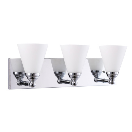 Sunlite 81318-SU 3-Lights A19 Medium (E26) Cone Shade Vanity Light Fixture