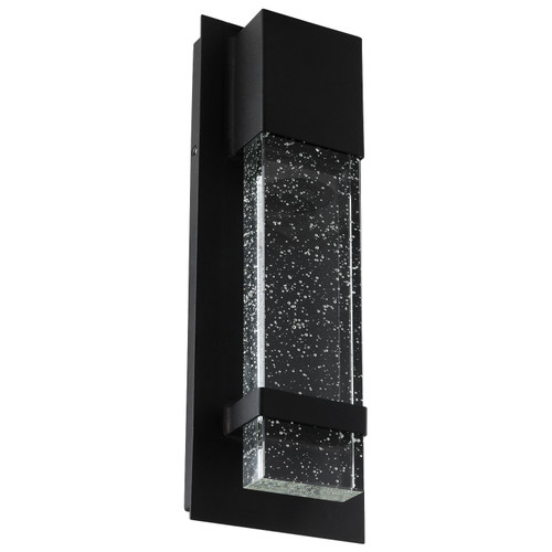 Sunlite 81169-SU LED Wall Sconce with Rain Glass Panel, 13.75" Tall, 5" Wide, 9 Watts, Indoor/Outdoor, Black Finish, ADA Compliant, 30K - Warm White 13.75-Inch/5-Inch