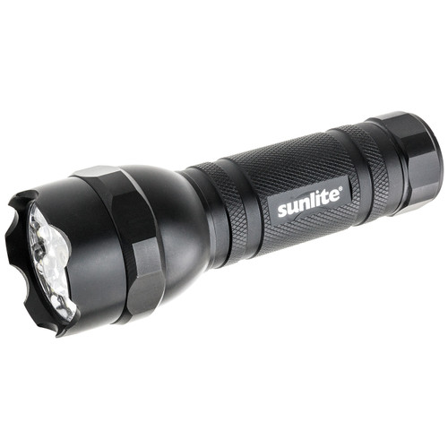 Sunlite 51003-SU LED Outdoor Tactical Flashlight, 4-Modes, Flashlight, Strobe, Green Light, Presentation Pointer, 3-AAA Batteries Included, Water Resistant, Black 1 Pack