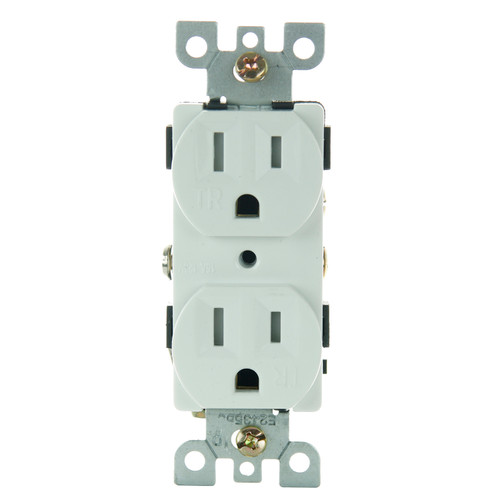 Sunlite 08157-SU 15A Tamper Resistant Duplex Receptacle, White