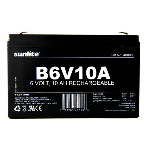 Sunlite B6V10A Emergency Back-Up Battery Sunlite B6V10A Emergency Back-Up Battery