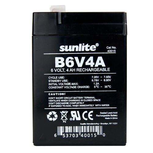 Sunlite 40015-SU 4A 6V Emergency Back-Up Battery, Black Sunlite 40015-SU 4A 6V Emergency Back-Up Battery, Black
