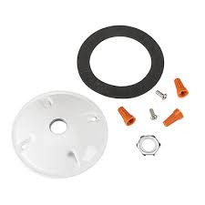Keystone Technologies KT-FLED-RC-4-W Round Cover Plate for mounting Flood Lights on 4" Round boxes. Includes Mounting Hardware. White Color Flood Lights