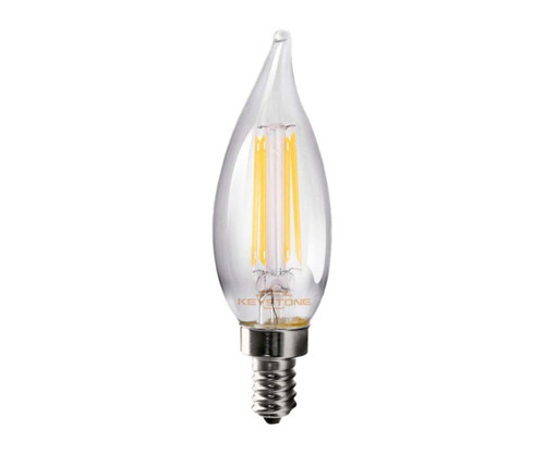 Keystone KT-LED5.5FCA11-E12-930-C Bent Tip Chandelier Filament Bulb, 60W Equivalent, Ca11 Shape, E12 Candalbra Base, 3000K, 90 CRI , Clear | Keystone Technologies | Keystone Technologies at lightingandsupplies.com Keystone KT-LED5.5FCA11-E12-930-C Bent Tip Chandelier Filament Bulb, 60W Equivalent, Ca11 Shape, E12 Candalbra Base, 3000K, 90 CRI , Clear | Keystone Technologies | Keystone Technologies at lightingandsupplies.com