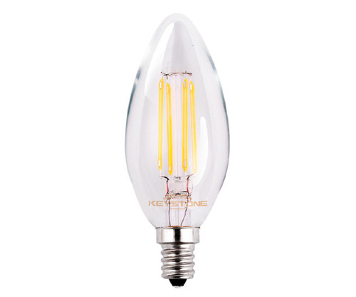 Keystone KT-LED5.5FB11-E12-927-C Straight Tip Chandelier Filament Bulb, 60W Equivalent, B11 Shape, E12 Candalbra Base, 2700K, 90 CRI , Clear | Keystone Technologies | Keystone Technologies at lightingandsupplies.com Keystone KT-LED5.5FB11-E12-927-C Straight Tip Chandelier Filament Bulb, 60W Equivalent, B11 Shape, E12 Candalbra Base, 2700K, 90 CRI , Clear | Keystone Technologies | Keystone Technologies at lightingandsupplies.com