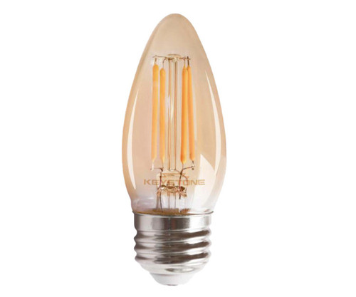 Keystone KT-LED5.5FB11-E26-822-A Straight Tip Chandelier Filament Bulb, 60W Equivalent, B11 Shape, E26 Medium Base, 2200K, 80 CRI , Amber | Keystone Technologies | Keystone Technologies at lightingandsupplies.com Keystone KT-LED5.5FB11-E26-822-A Straight Tip Chandelier Filament Bulb, 60W Equivalent, B11 Shape, E26 Medium Base, 2200K, 80 CRI , Amber | Keystone Technologies | Keystone Technologies at lightingandsupplies.com