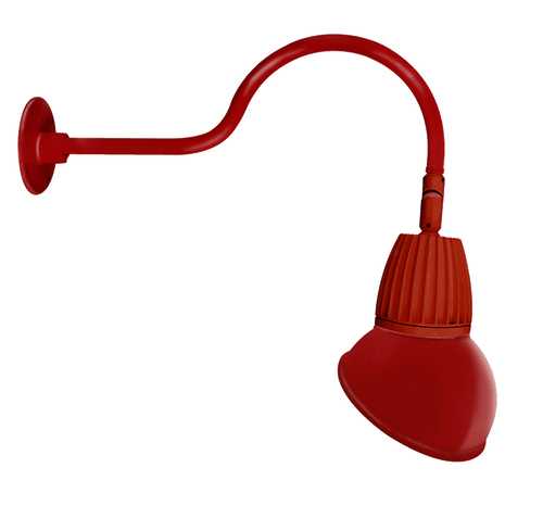 RAB Lighting GN1LED13NAD11R Gooseneck Style1 13W Neutral LED 11" AngLED Dome Shade Red
