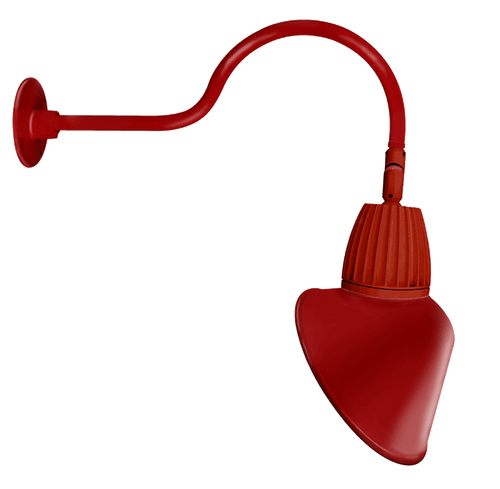 RAB Lighting GN1LED13NRACR Gooseneck Style1 13W Neutral LED 15" Ac Shade Rect Refl Red