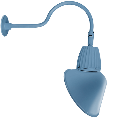 RAB Lighting GN1LED13NSACLB Gooseneck Style1 13W Spot Refl Neutral LED 15" Ac Shadelblu