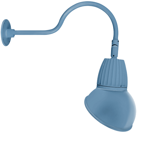 RAB Lighting GN1LED13YAD11LB Gooseneck Style1 13W Warm LED 11" AngLED Dome Shade Lblue