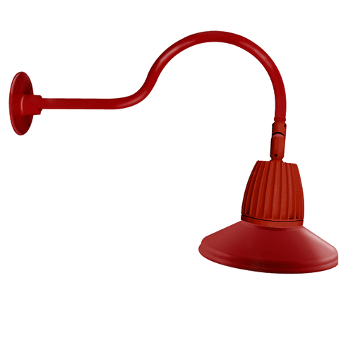 RAB Lighting GN1LED13YRSTR Gooseneck Style1 13W Warm LED 15" St Shade Rect Refl Red