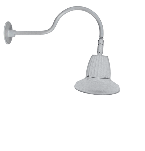 RAB Lighting GN1LED13YST11S Gooseneck Style1 13W Warm LED 11" Straight Shade Silver