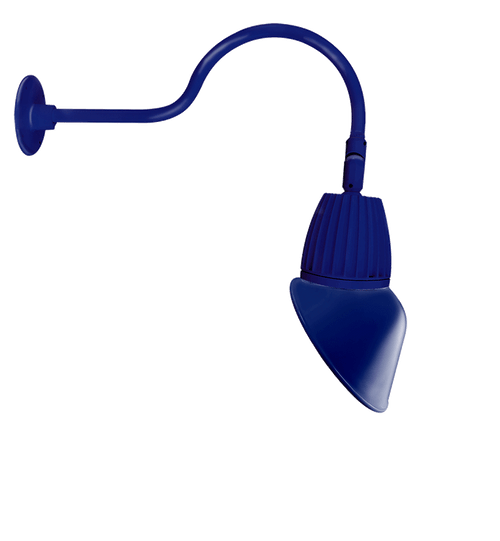RAB Lighting GN1LED26NAC11BL Gooseneck Style1 26W Neutral LED 11" AngLED Cone Shade Blue