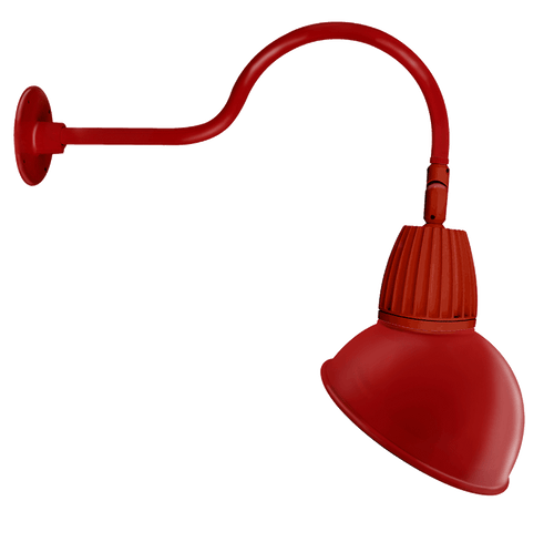 RAB Lighting GN1LED26NADR Gooseneck Style1 26W Neutral LED 15" AngLED Dome Shade Red