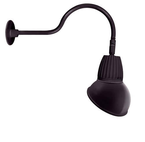 RAB Lighting GN1LED26NRAD11A Gooseneck Style1 26W Neutral LED 11" Ad Shade Rect Refl Bz