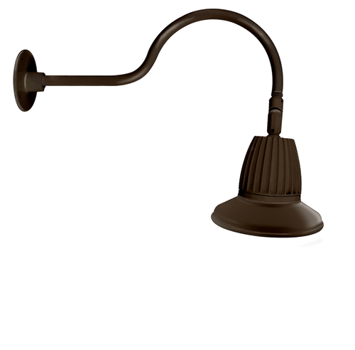 RAB Lighting GN1LED26NRST11BWN Gooseneck Style1 26W Neutral LED 11" St Shade Rect Refl Bwn